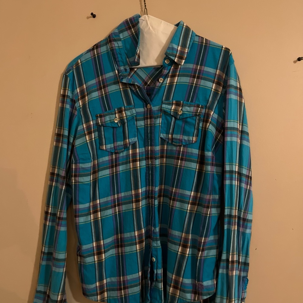 Aqua blue Aeropostale button-down lightweight